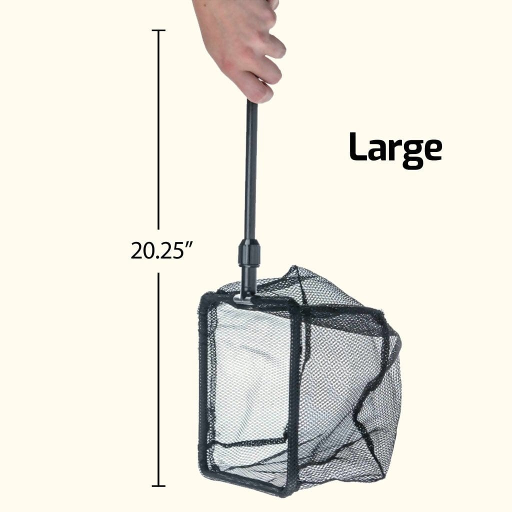 Aquarium Fish Net, 5 Inch Fine Mesh Fish Tank with Extendable 9-24 inch  Long Handle